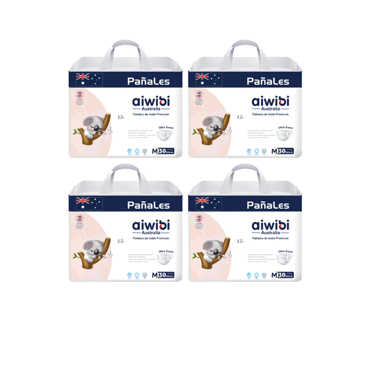Pack 4 Pañales Aiwibi Premium Talla M