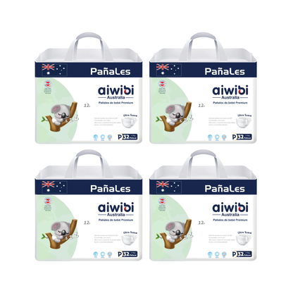 Pack 4 Pañales Aiwibi Premium Talla P