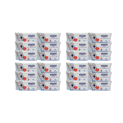 Pack 24 Paquetes Toallitas Húmedas Aiwibi 99.91% Agua Pura