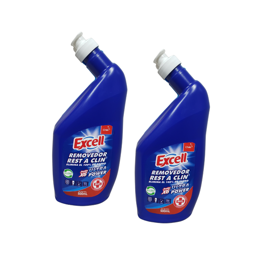 Pack 2 Limpiadores de Inodoros Excell Rest a Clin Ultra Power 500ml – Máxima Limpieza y Brillo Profesional.