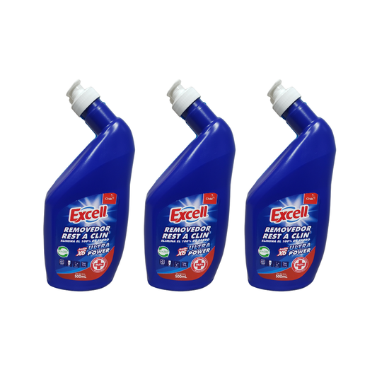 Pack 3 Limpiadores  de Inodoros Excell Ultra Power Rest a Clin 500ml – Máxima Limpieza y Brillo Profesional.
