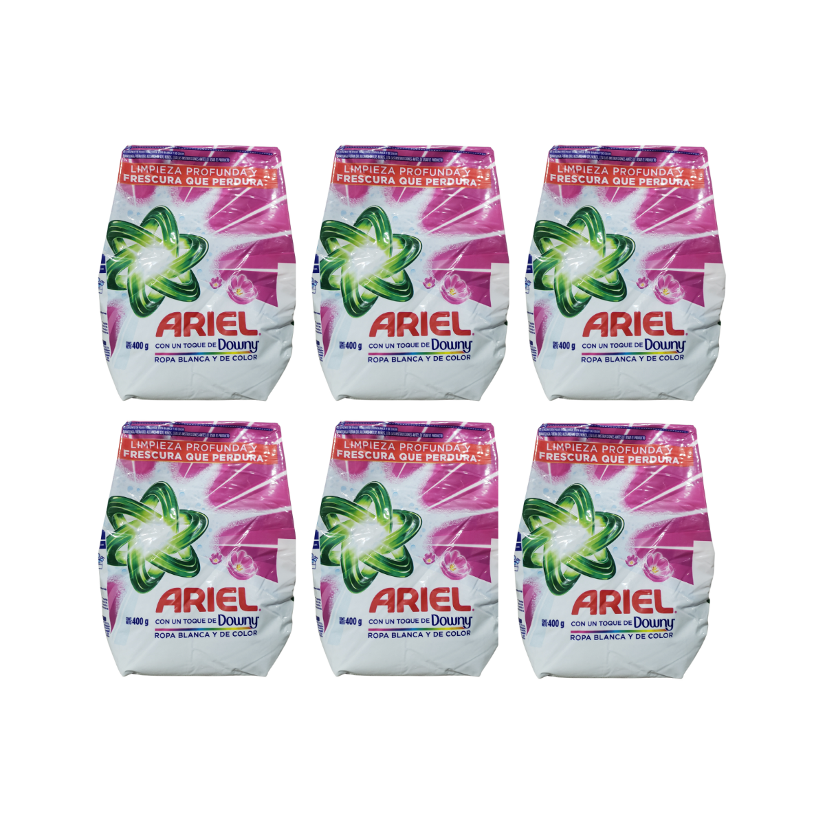 Pack 6 Detergente En Polvo Ariel Downy 400g