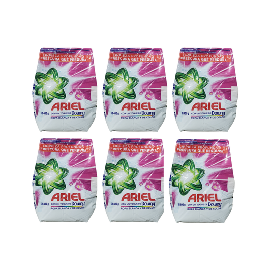 Pack 6 Detergente En Polvo Ariel Downy 400g