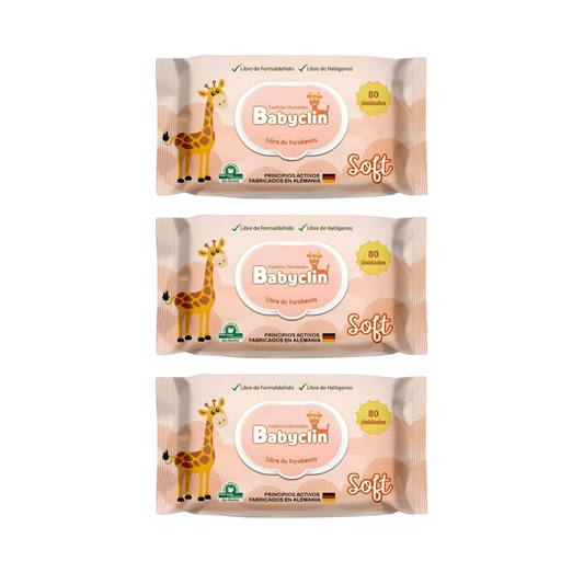 Pack 3 paquetes Toallitas Húmedas Babyclin Soft
