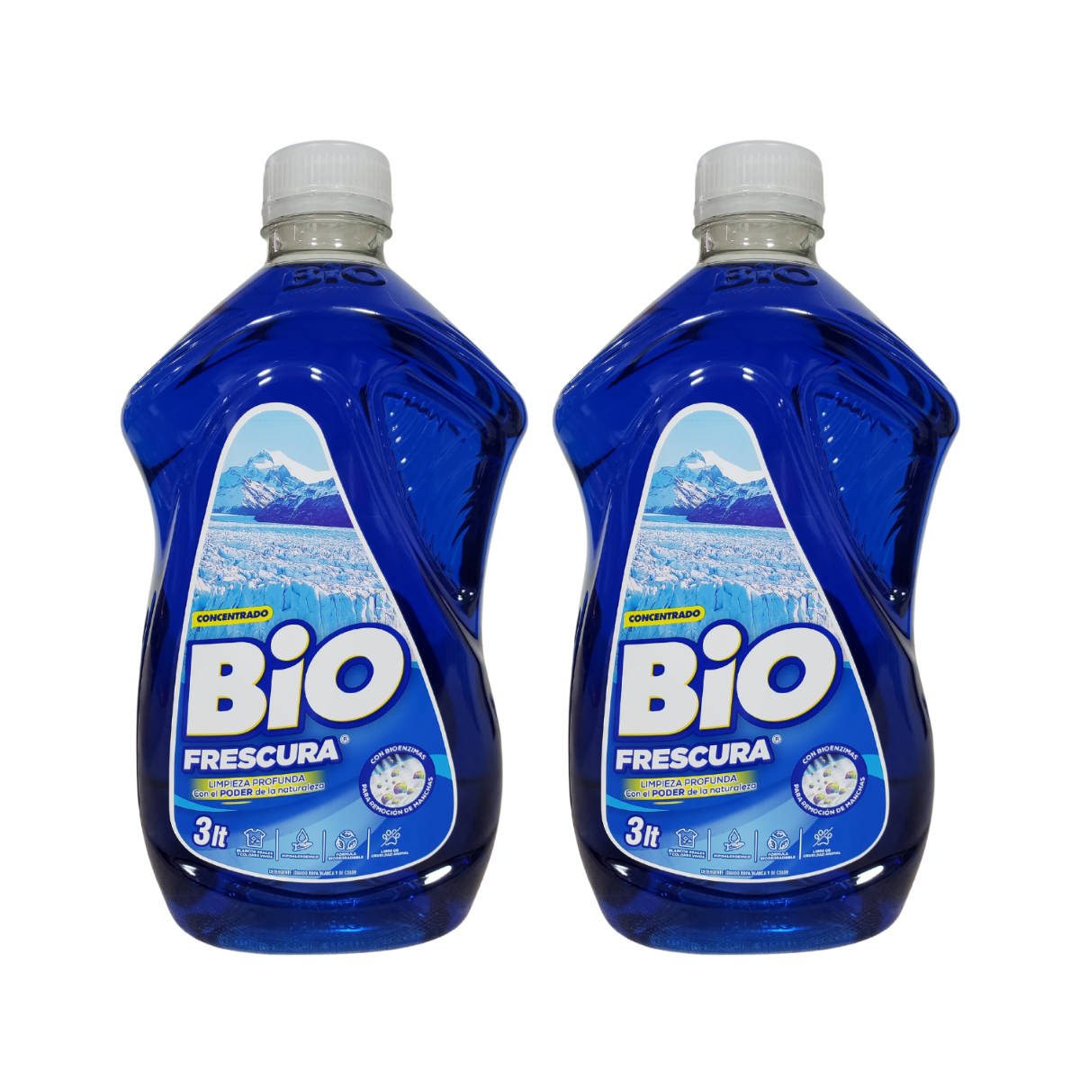 Pack 2 Detergente Liquido Bio 3lt cada uno , Aroma Campos De Hielo