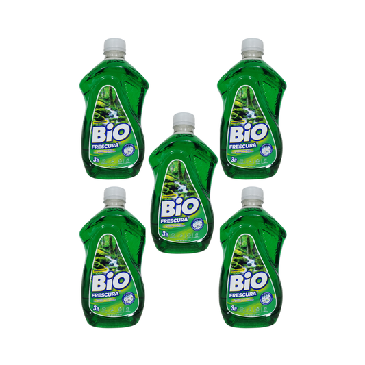 Pack 5 Detergente Liquido Bio 3lt cada uno , Aroma Bosque Nativo.