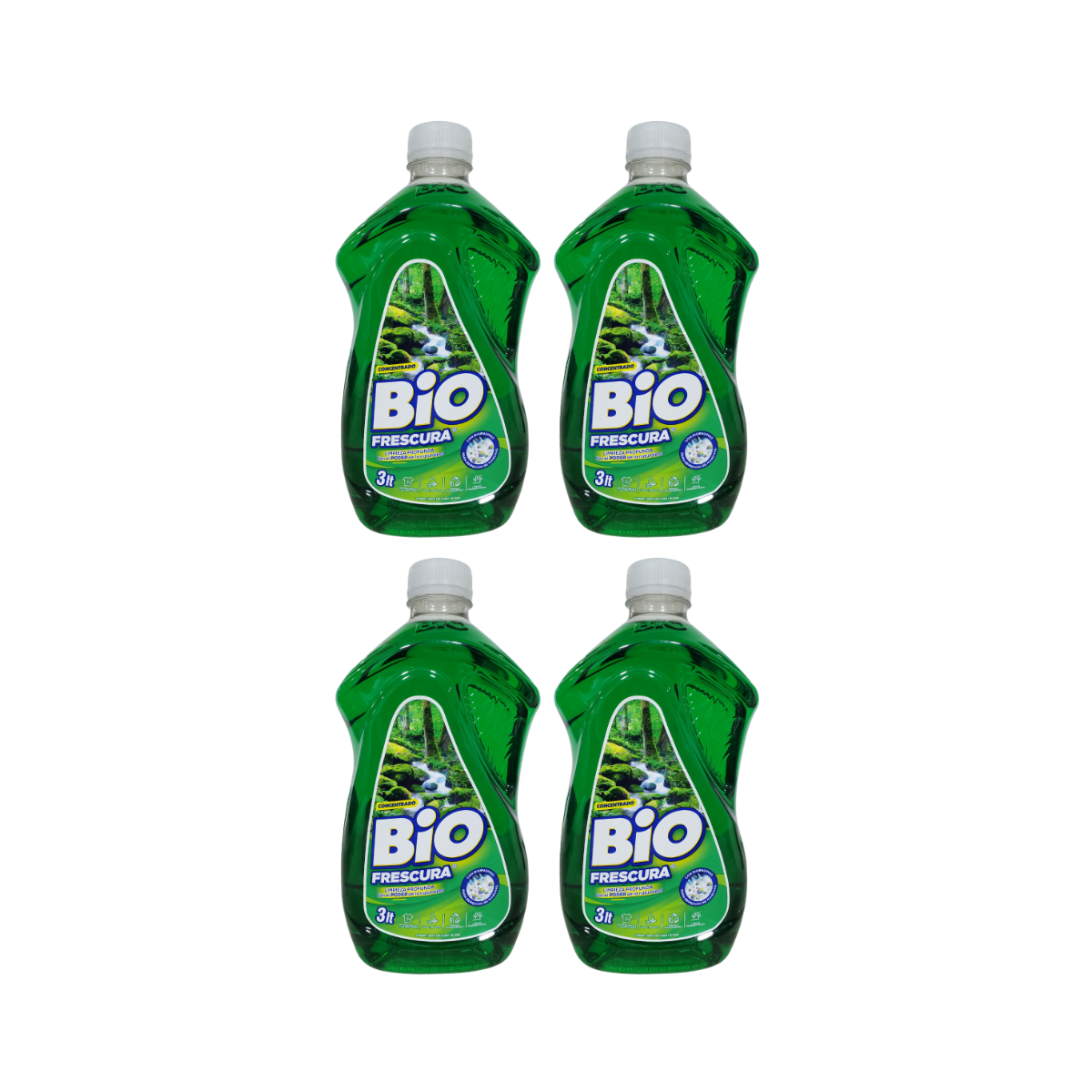 Pack 4 Detergente Liquido Bio 3lt cada uno , Aroma Bosque Nativo.