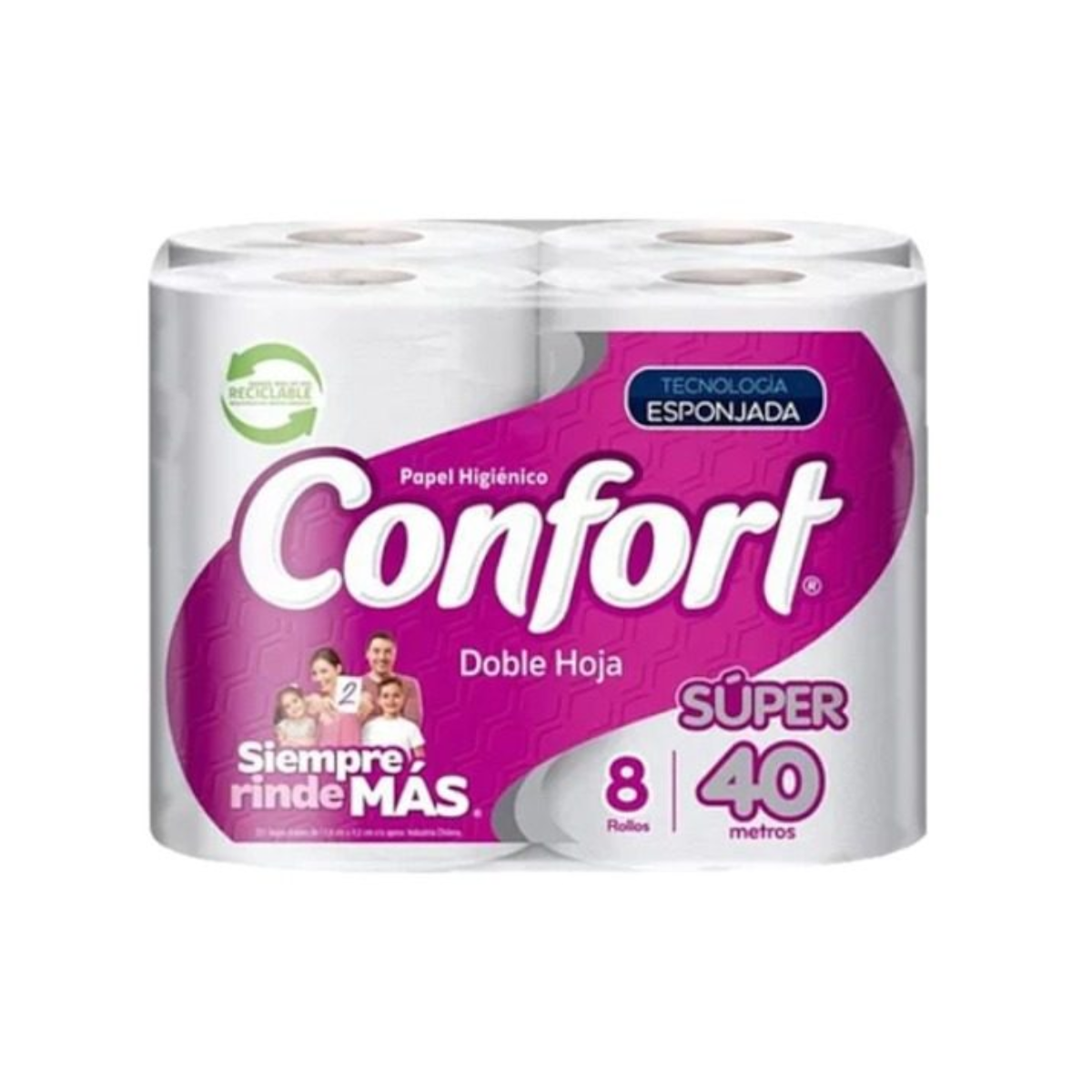 Pack 24 rollos papel higienico Confort Doble hoja 40Mts