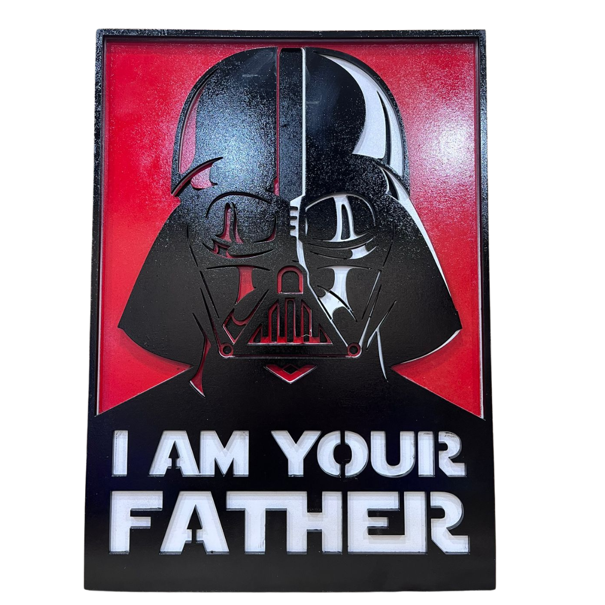 Cuadro Artesanal Darth Vader Retro en Capas de Madera