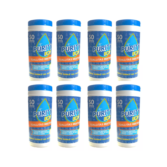Pack 8 dispensadores de Toallitas desinfectantes PurityEco , 50u  por dispensador