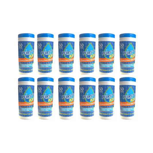 Pack 12 dispensadores de Toallitas desinfectantes PurityEco , 50u por dispensador