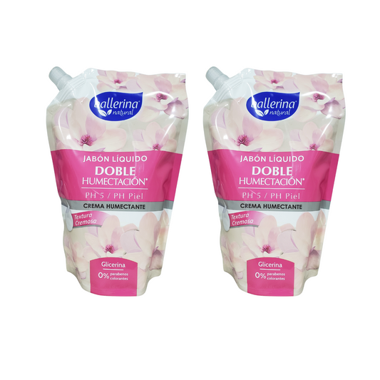 Pack 2 Jabónes Ballerina Doble Crema Humectante 750ml