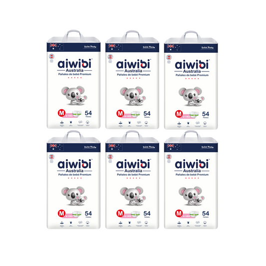 Pack 6 paquetes Pañales Aiwibi Dulce Noche talla M
