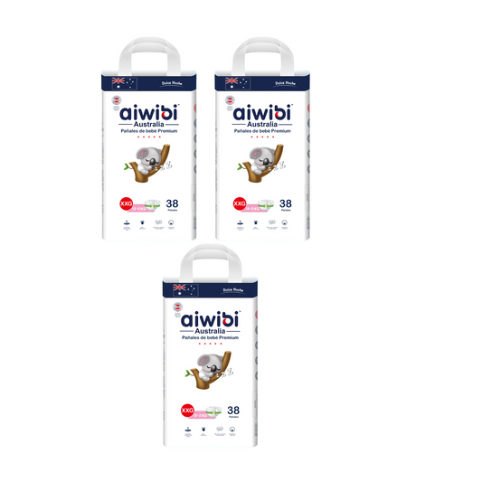 Pack 3 paquetes Pañales Aiwibi Dulce Noche Talla XXG