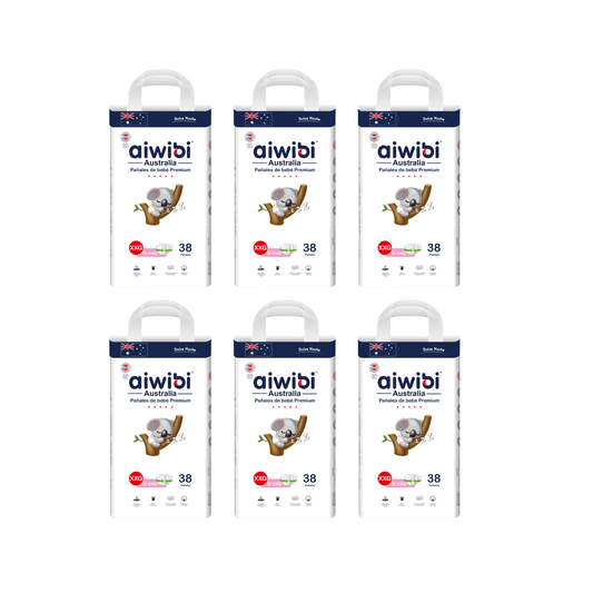 Pack 6 paquetes Pañales Aiwibi Dulce Noche talla XXG
