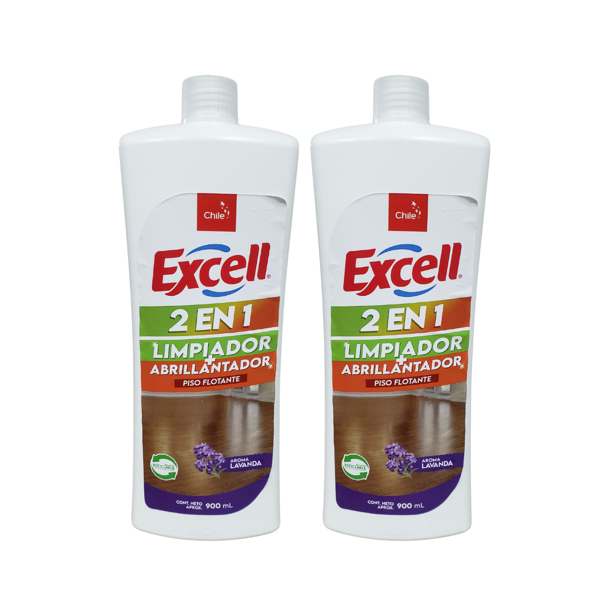 Pack 2 Limpiador Y Abrillantador 2 En 1 Excell 900ml Pisos Flotante