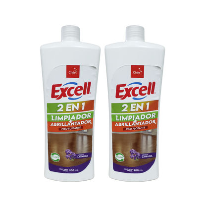 Pack 2 Limpiador Y Abrillantador 2 En 1 Excell 900ml Pisos Flotante
