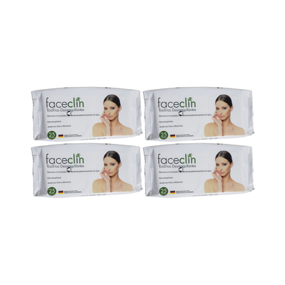 Pack 4 Toallitas Desmaquillantes Faceclin Hipoaleregnicas 100 unidades