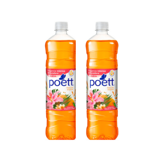 Pack 2 Limpiapisos Poett 900ml Frescura Tropical
