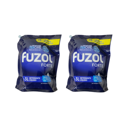 Pack 2 Detergentes Liquido  Fuzol Forte Doypack 3lt cada uno.