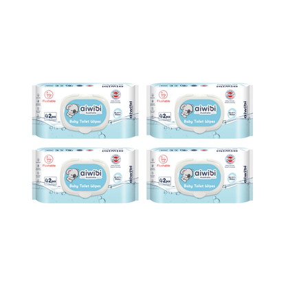 Pack 4 Paquetes Aiwibi toallitas Húmedas Biodegradables
