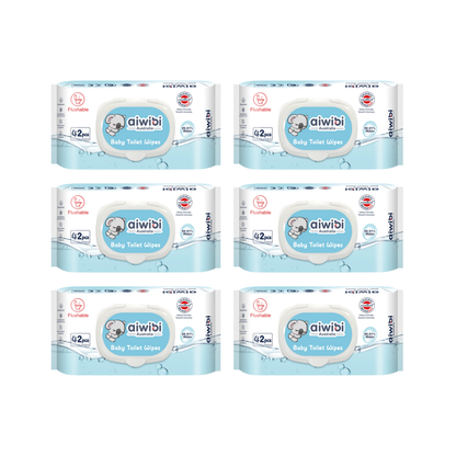 Pack 6 Paquetes Aiwibi toallitas Húmedas Biodegradables