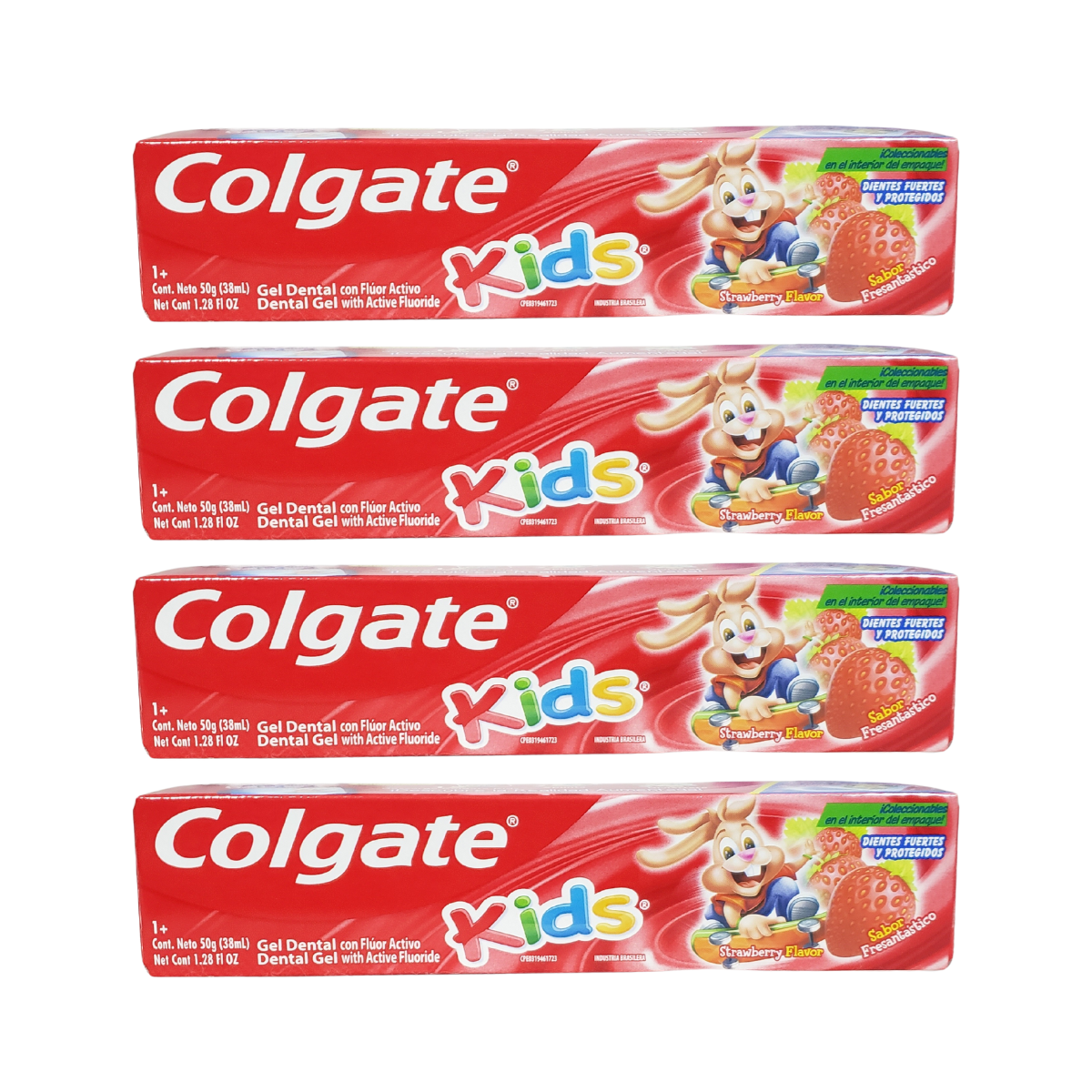 Pack 4 Pasta Dental Colgate Kids Sabor Frutilla 50g