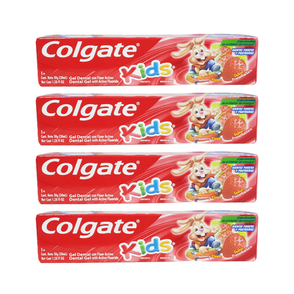 Pack 4 Pasta Dental Colgate Kids Sabor Frutilla 50g