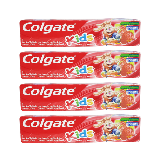 Pack 4 Pasta Dental Colgate Kids Sabor Frutilla 50g