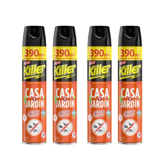 Pack 4 Insecticida en Aerosol 390cc Casa y Jardin