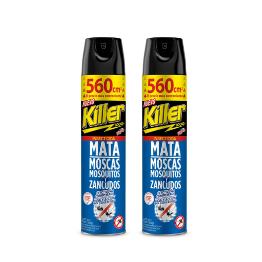 Pack 2 Insecticida en Aerosol 560cc Protección Total Contra Mosquitos y Moscas