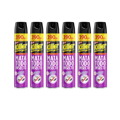 Pack 6 Killer 390cc Protección Total Que Elimina Todo Insecto