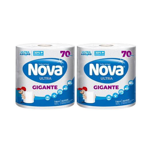Pack 2 Toallas de Papel Nova Ultra Gigante 70Mts
