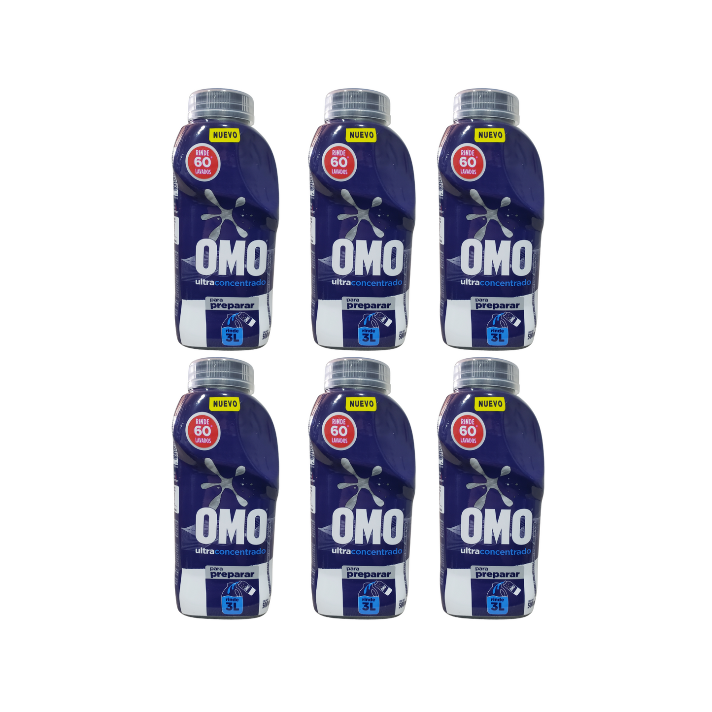 Pack 6 detergentes Omo ultraconcentrado para diluir 500ml
