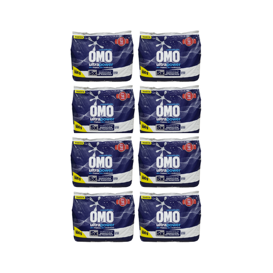 Pack 8 Omo Ultrapower En Polvo Detergente 800g