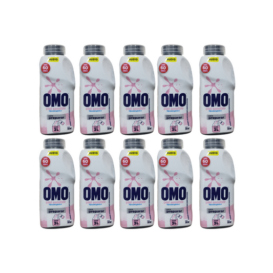 Pack 10 Unidades detergente Omo hipoalergénico  Diluir  500 ml