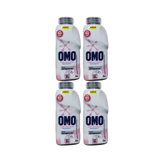 Pack 4 Unidades detergente Omo hipoalergenico  Diluir  500 ml