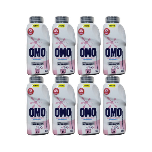 Pack 8 Unidades detergente Omo hipoalergenico  Diluir  500 ml