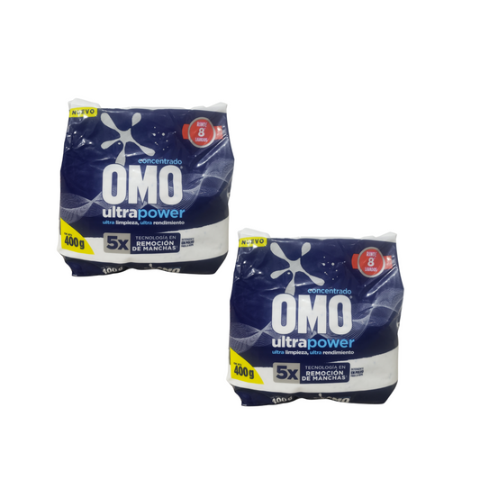 Pack 2 Omo Ultrapower En Polvo Detergente 400g