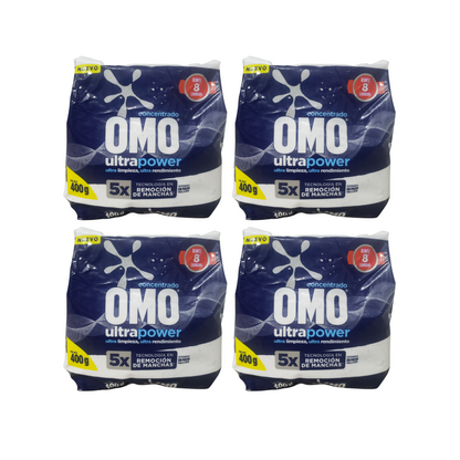 Pack 4 Omo Ultrapower En Polvo Detergente 400g