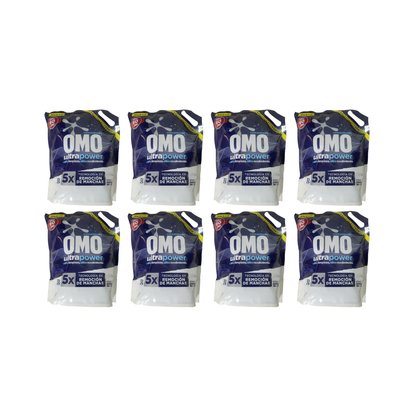 Pack 8  Detergentes Liquido  Omo Ultrapower Recarga Doypack 3lt cada uno.