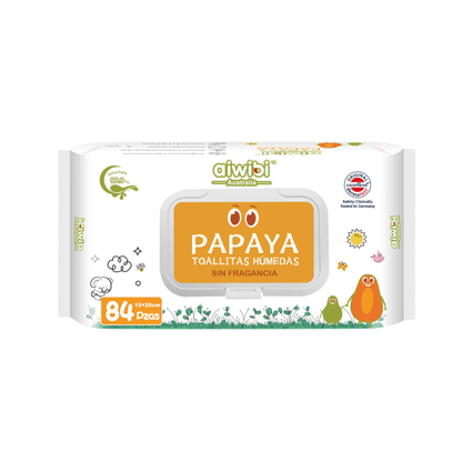 Pack 12 Paquetes Toallitas Aiwibi 99.9% Agua Con Fibra De Papaya.