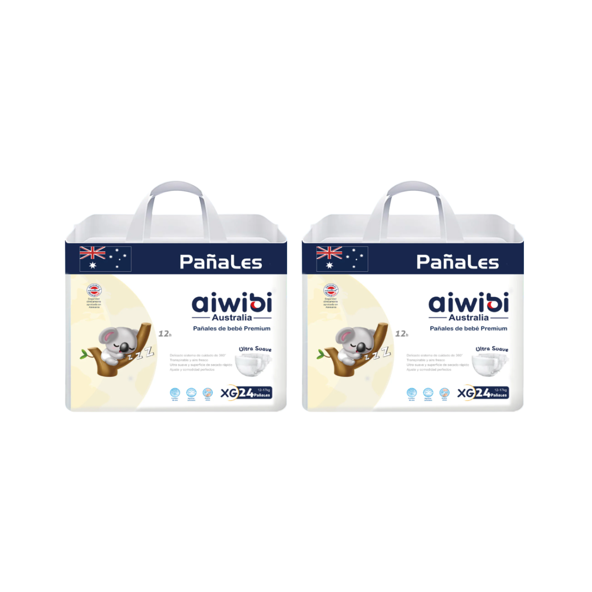 Pack 2 Pañales Aiwibi Premium Talla XG