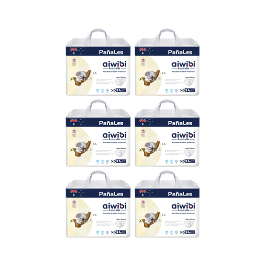 Pack 6 Pañales Aiwibi Premium Talla XG