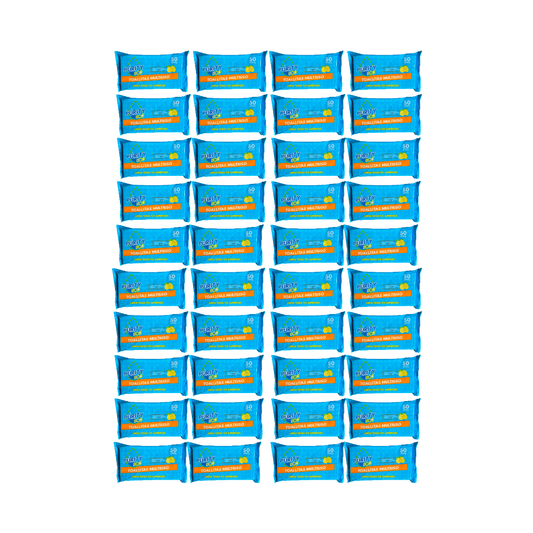 Pack 40 Toallitas Desinfectantes Multiuso PurityEco 50u por paquete.