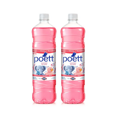 Pack 2 limpiapisos Poett 900ml Suavidad de Bebe