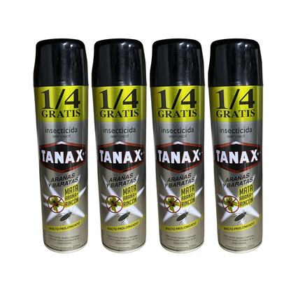 Pack 4 Insecticida Tanax en Aerosol  220cc Elimin arañas y Cucarachas