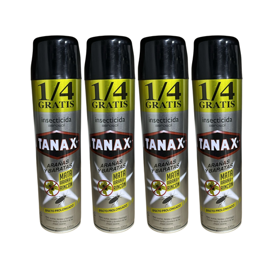 Pack 4 Insecticida Tanax en Aerosol  220cc Elimin arañas y Cucarachas