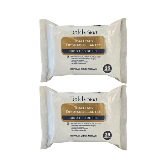 Pack 2 Toallitas Desmaquillantes Teddy Skin | Hipoalergénicas y Suaves