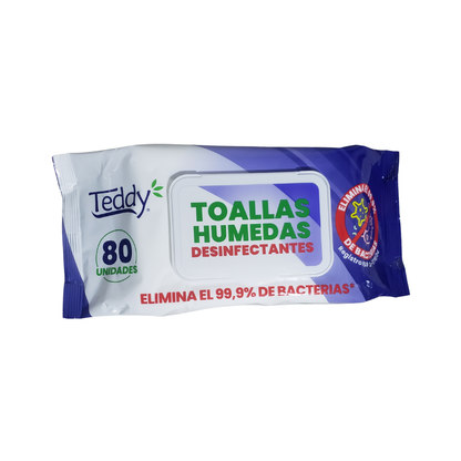 Pack 4 Toallitas Desinfectantes Teddy 320 Unidades